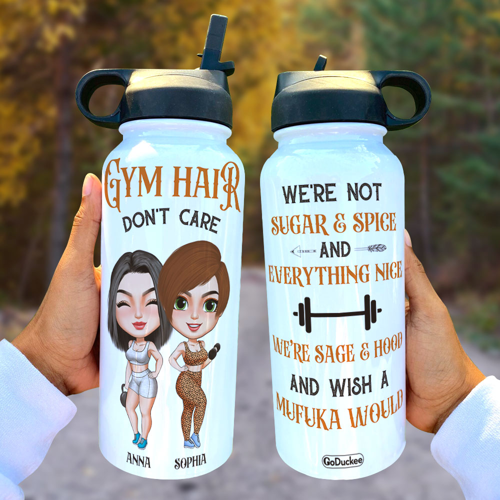 We're Not Sugar And Spice And Everything Nice Personalized Gym Water B -  GoDuckee