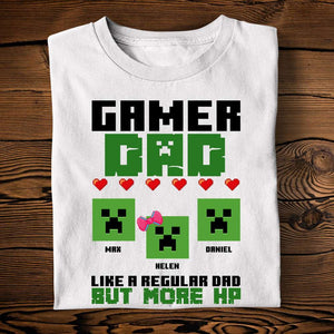Gamer Dad Like A Regular Dad But More Hp - Personalized Shirts - Gift For Dad - Shirts - GoDuckee