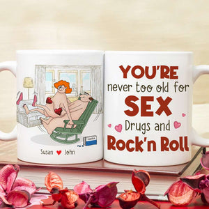 Personalized Naughty Couple Mug, You're Never Too Old For Sx - Coffee Mug - GoDuckee