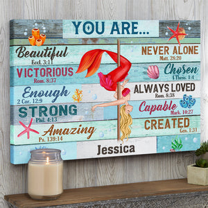 Personalized Pole Dance Mermaid Girl Poster - You Are Beautiful, Strong... - Poster & Canvas - GoDuckee