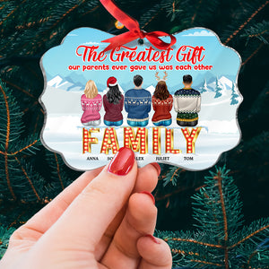 Greatest Gift Our Parents Gave Us is Each Other Personalized Benelux Ornament, Christmas Gift For Siblings - Ornament - GoDuckee