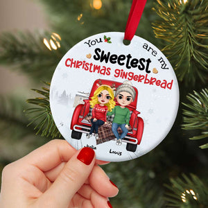 You Are My Sweetest Christmas Gingerbread, Personalized Couple Ornament, Christmas Tree Decor - Ornament - GoDuckee