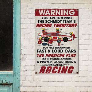 A Prayer, Good Times And A Lot Of Racing Personalized Racing Metal Sign - Metal Wall Art - GoDuckee