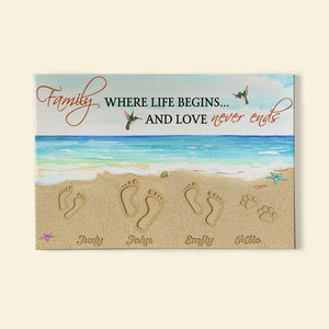 Family Where Life Begins And Love Never Ends - Personalized Canvas Print - Poster & Canvas - GoDuckee