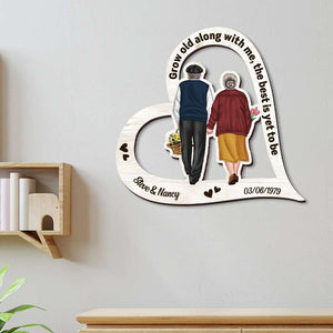 Grow Old Along With Me, The Best Is Yet To Be - Personalized Wood Sign - Gift For Couple - Wood Sign - GoDuckee