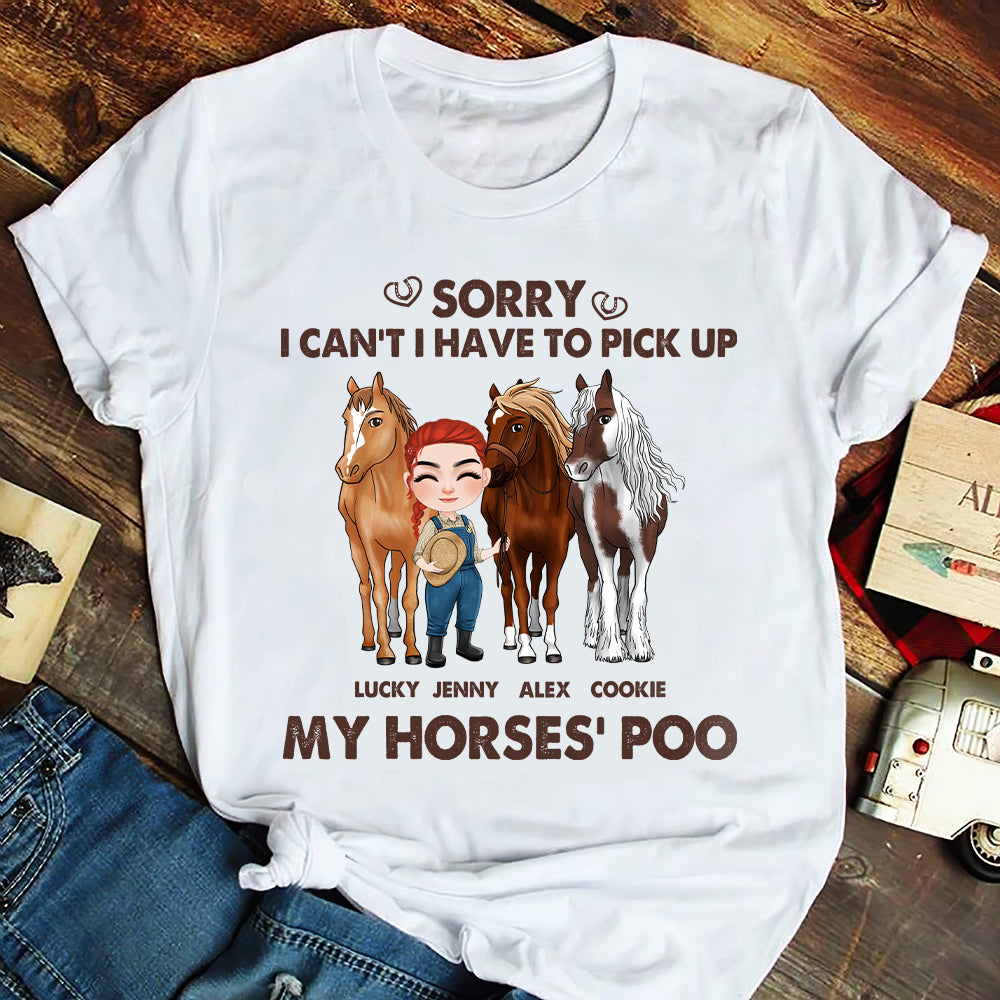 Sorry I Can't, Gift For Horse Lover, Personalized Shirt, Horses Shirt, Anniversary Gift - Shirts - GoDuckee
