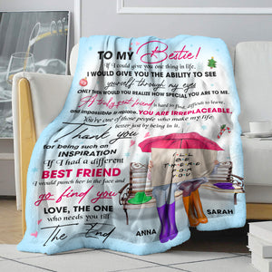 If I Had A Different Best Friend I Would Punch Her In The Face And Go Kind You, Blanket Gift Best Friend - Blanket - GoDuckee