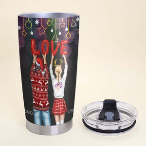 Every Love Story Is Beautiful But Ours Is The Best, Christmas Couple Tumbler - Tumbler Cup - GoDuckee