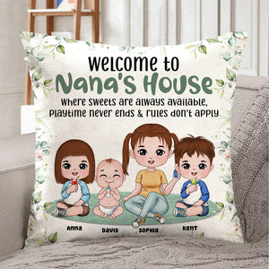 Welcome To Nana's House, Personalized Pillow, Gift For Grandma - Pillow - GoDuckee