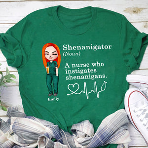 Nurse Patrick Shenanigator A Nurse Who Instigates Shenanigans - Personalized Shirt - Gift For Nurses - Shirts - GoDuckee