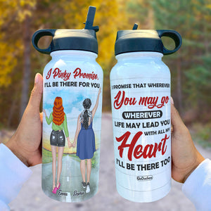 Personalized Besties/Sister Water Bottle - I Pinky Promise I'll Be There For You - Water Bottles - GoDuckee