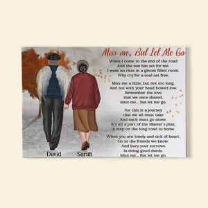 Miss Me But Let Me Go Personalized Heaven Couple Canvas Printed - Poster & Canvas - GoDuckee