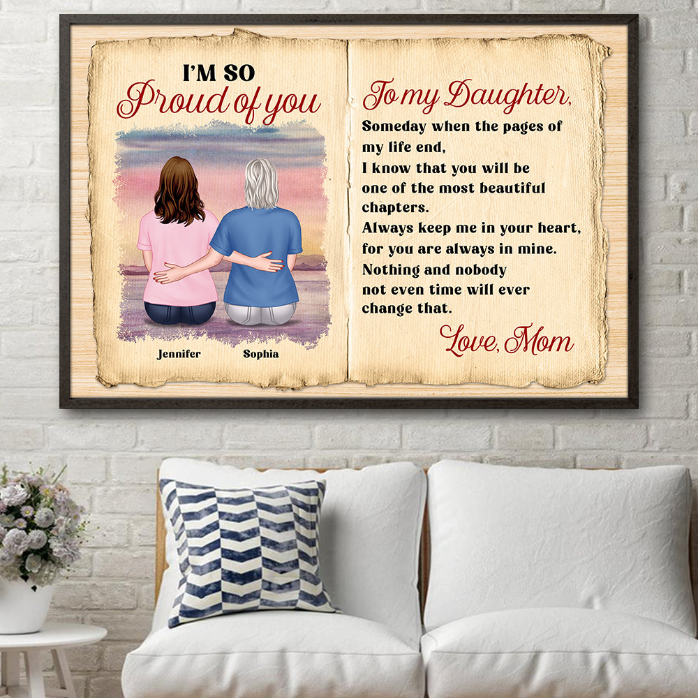 I'm So Proud Of You, Personalized Canvas Print, Sitting With Mom Canvas Print, Mother's Day Gift, Birthday Gift For Mom - Poster & Canvas - GoDuckee