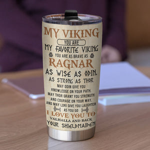 Personalized Viking Couple Tumbler - You Are My Favourite Viking - Tumbler Cup - GoDuckee