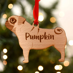 Pug Personalized Christmas Dog Wood Ornament 01pjxx240822-35 - Ornament - GoDuckee