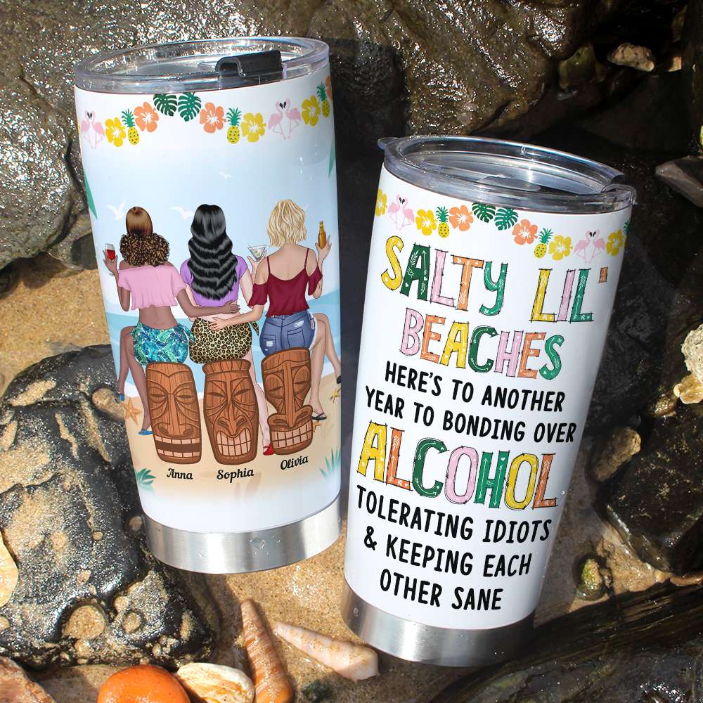 Salty Lil' Beaches Personalized Tumbler Cup, Friends Gift - Tumbler Cup - GoDuckee
