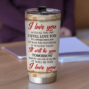 I Found You Without Looking And Love You Without Trying, Personalized Couple Tumbler - Tumbler Cup - GoDuckee