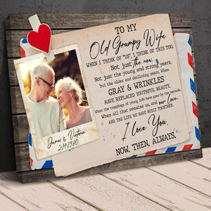 Custom Old Couple Photo Poster - To My Old Grumpy Wife - Poster & Canvas - GoDuckee
