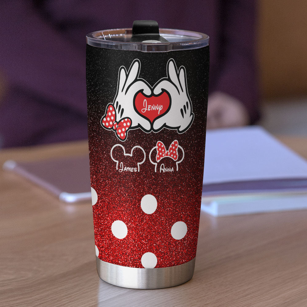 Minnie Mouse Mommy & Me Tumblers, Disney Glitter Tumbler, Minnie Mouse Disney  Tumbler, Personalized Glitter Tumbler 