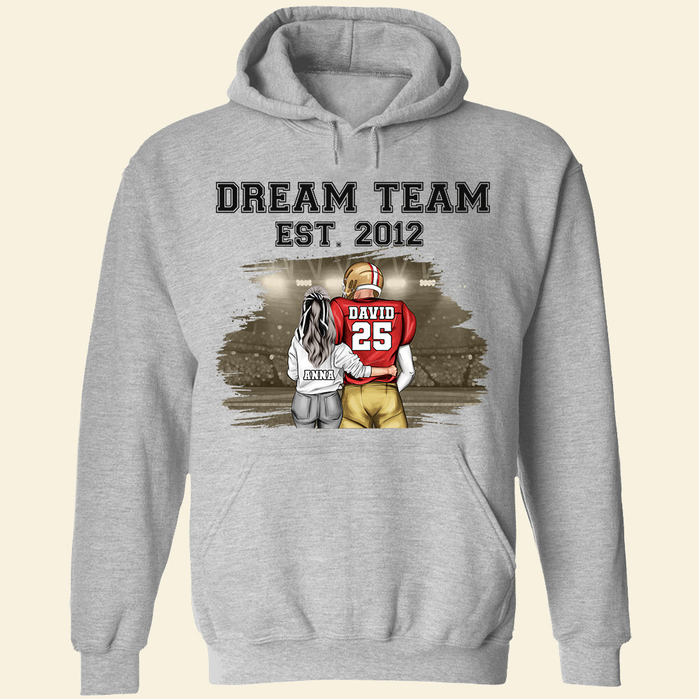 Dream Team Personalized Football Couple Shirt, Gift For Couple - Shirts - GoDuckee