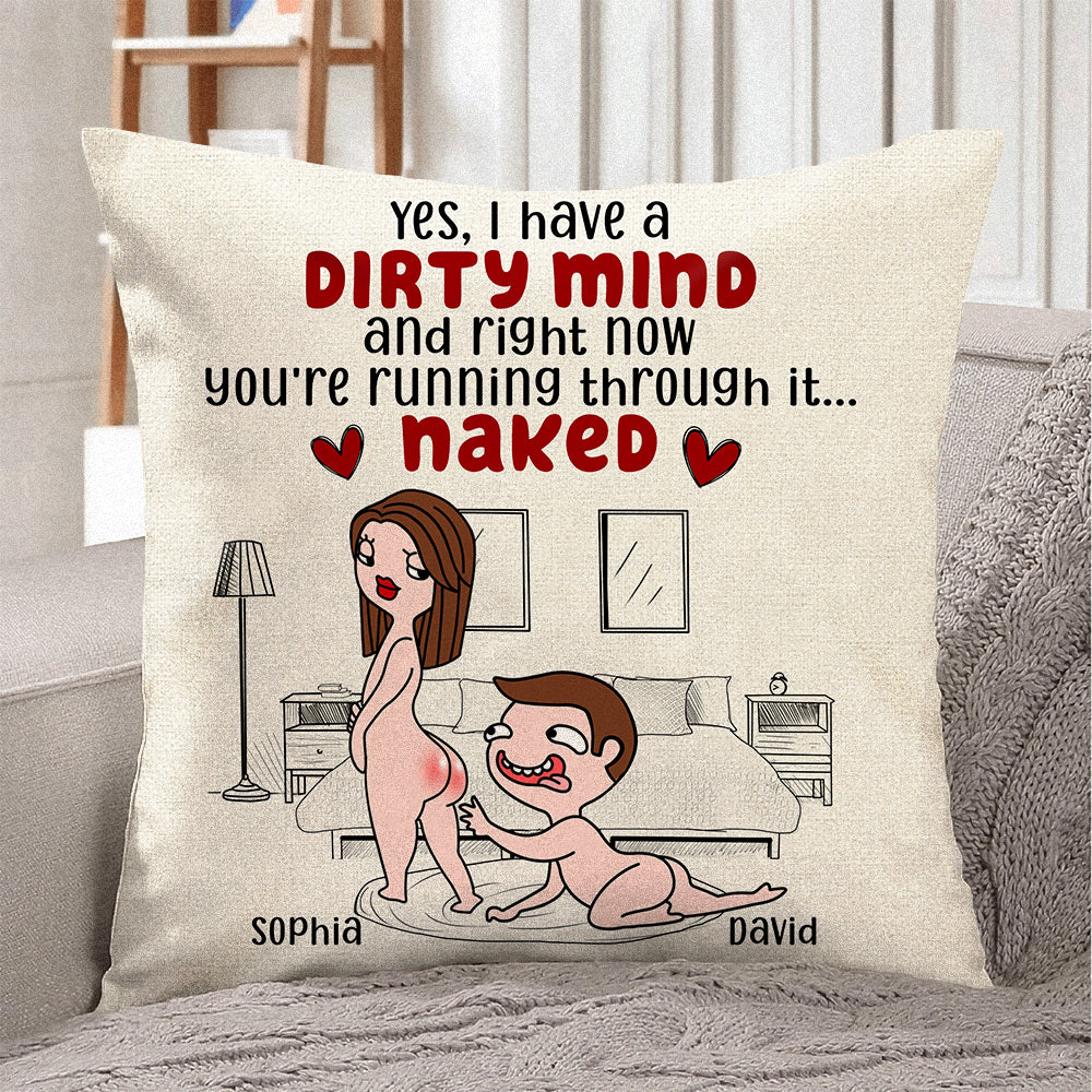 Everything you Want is Inside Pointing at Crotch Groin Genitals Naughty  Sexy Design Throw Pillow by kanorskydesigns