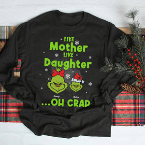 Personalized Green Family Shirts, Like Father Like Daughters Oh Crap - Shirts - GoDuckee