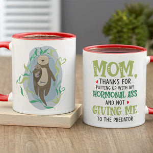 Otter Mother's Love Grows By Giving, Personalized Mom White Mug, Accent, Wine Tumbler Gift For Mom - Coffee Mug - GoDuckee