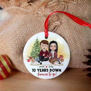 Forever To Go Personalized Ceramic Ornament, Gift For Couple - Ornament - GoDuckee