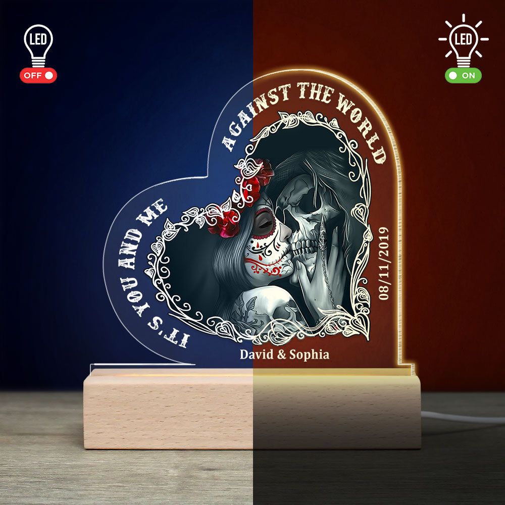 It's You And Me, Personalized Heart Shaped Acrylic Plaque, Gift For Couple - Decorative Plaques - GoDuckee