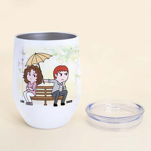 There Is Nobody Else Rather Argue Over Nothing With I Love You, Couple Wine Tumbler 05QHHI240223HH - Wine Tumbler - GoDuckee