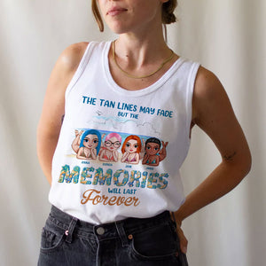 The Tan Lines May Fade But The Memories Will Last Forever Personalized Besties Shirts, Gift For Besties - Shirts - GoDuckee