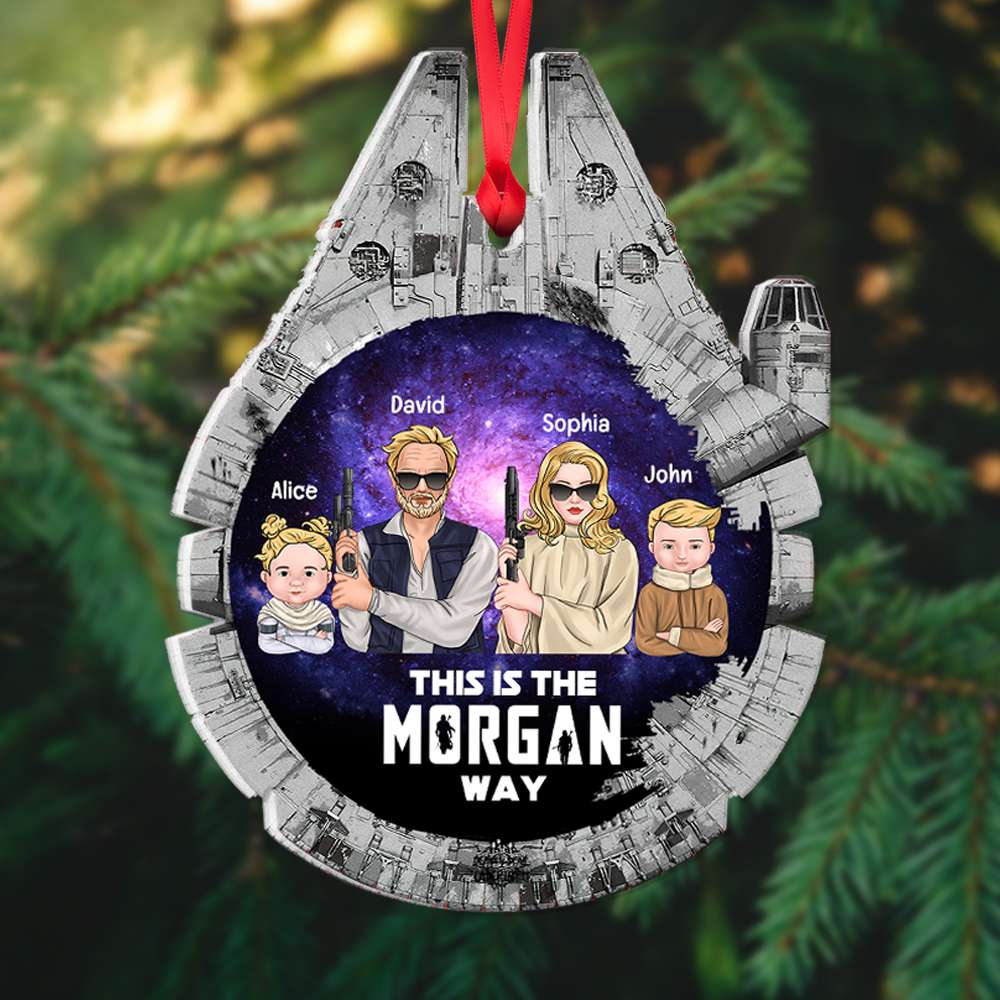 Best Family In The Galaxy Personalized Acrylic Custom Shape Ornament - Ornament - GoDuckee