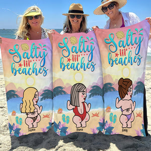 Salty Lil' Beaches - Beach Towel - Gift For Friends - Beach Towel - GoDuckee