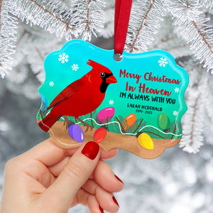 Merry Christmas In Heaven - Personalized Cardinal Ornament - Memorial Gift for Family Members - Ornament - GoDuckee