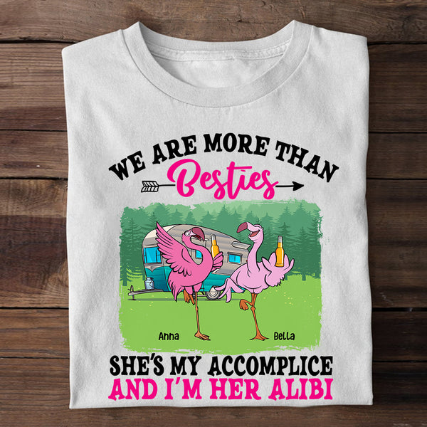 GoDuckee Personalized Flamingo Bestie Hawaiian Shirt - A Good Girl with Alcohol & Best Friends