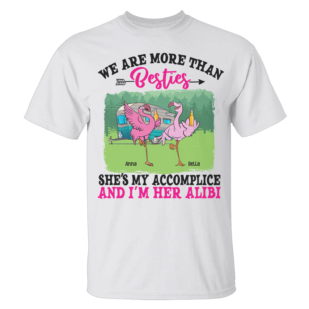 Personalized Gifts For Besties, We Are More Than Besties Flamingo, Custom Camping Shirts - Shirts - GoDuckee