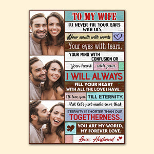 Custom Couple Photo Poster - To My Wife, Love Husband - Poster & Canvas - GoDuckee