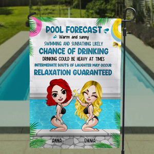 Personalized Summer Girl Flag - Pool Forecast - Flag - GoDuckee