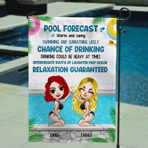 Personalized Summer Girl Flag - Pool Forecast - Flag - GoDuckee