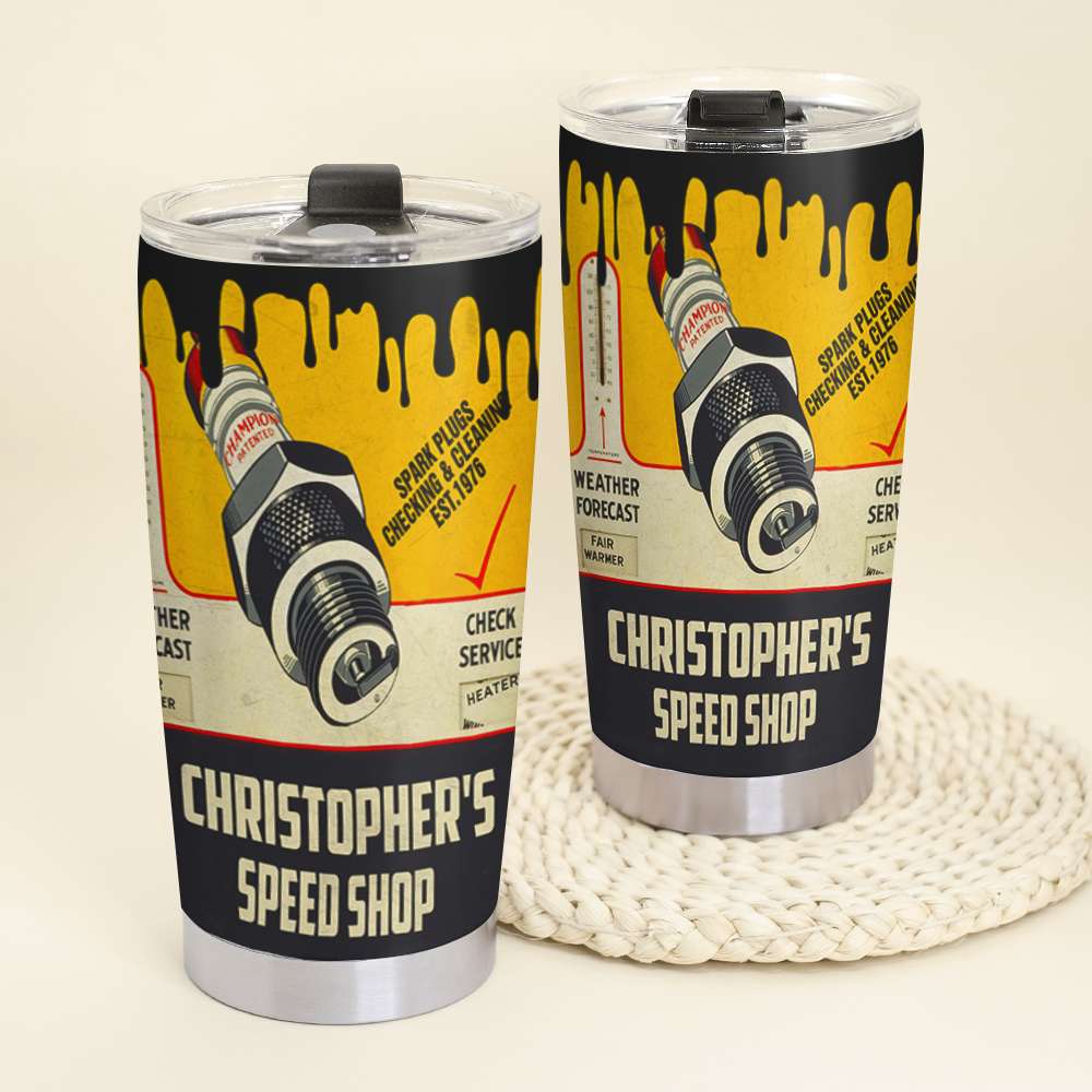 Personalized Racing Tumbler, Spark Plugs Checking & Cleaning - Tumbler Cup - GoDuckee
