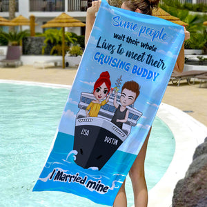 Married Cruising Buddy - Personalized Beach Towel - Gifts For Wife, Girlfriend - Beach Towel - GoDuckee