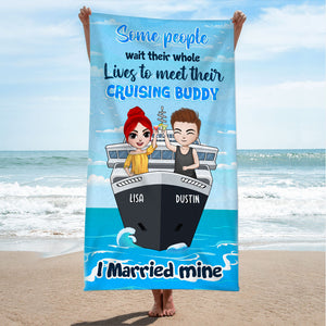 Married Cruising Buddy - Personalized Beach Towel - Gifts For Wife, Girlfriend - Beach Towel - GoDuckee
