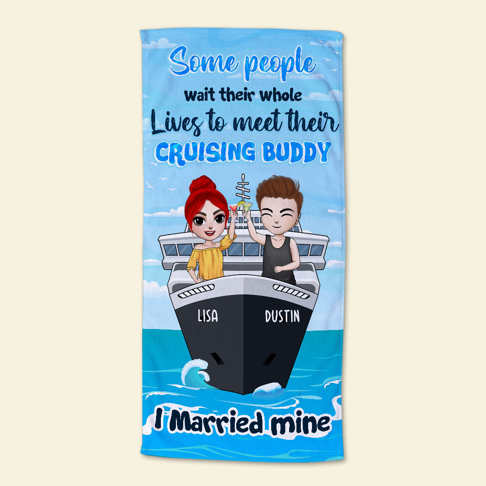 Married Cruising Buddy - Personalized Beach Towel - Gifts For Wife, Girlfriend - Beach Towel - GoDuckee