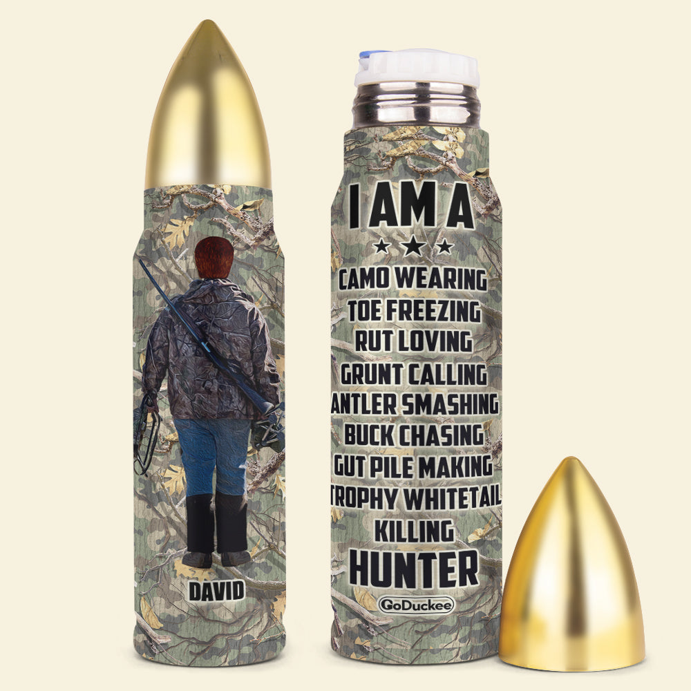 Personalized Hunting Bullet Tumbler - I Am A - Water Bottles - GoDuckee