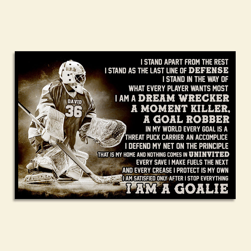 Personalized Hockey Player Poster - I Stand Apart From The Rest - Vintage - Poster & Canvas - GoDuckee