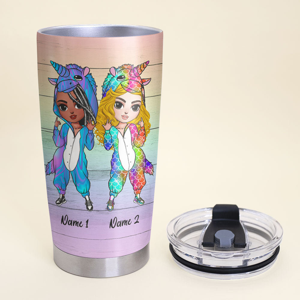 Personalized Unicorn Sisters Tumbler - Magical But Also Stabby - Tumbler Cup - GoDuckee
