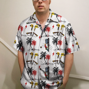 Lineman Power Poles - Hawaiian Shirt, Aloha Shirt - Hawaiian Shirts - GoDuckee