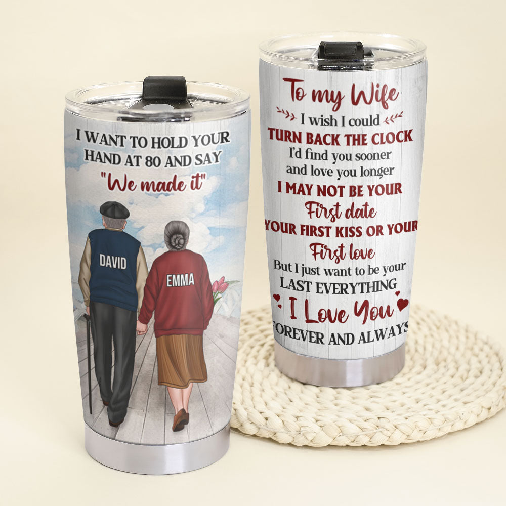 Personalized Old Couple Tumbler - To My Wife I Love You - Tumbler Cup - GoDuckee