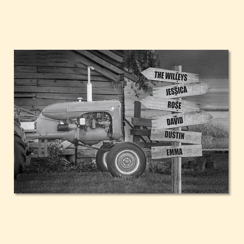 Black & White Farm Rollers - Custom Name Arrow Sign Poster - Poster & Canvas - GoDuckee