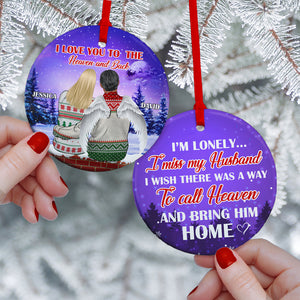In Memorial Of My Husband, Love You To Heaven and Back - Personalized Couple Benelux Ornament - Ornament - GoDuckee